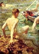 Henry Scott Tuke A detail from Ruby oil painting on canvas